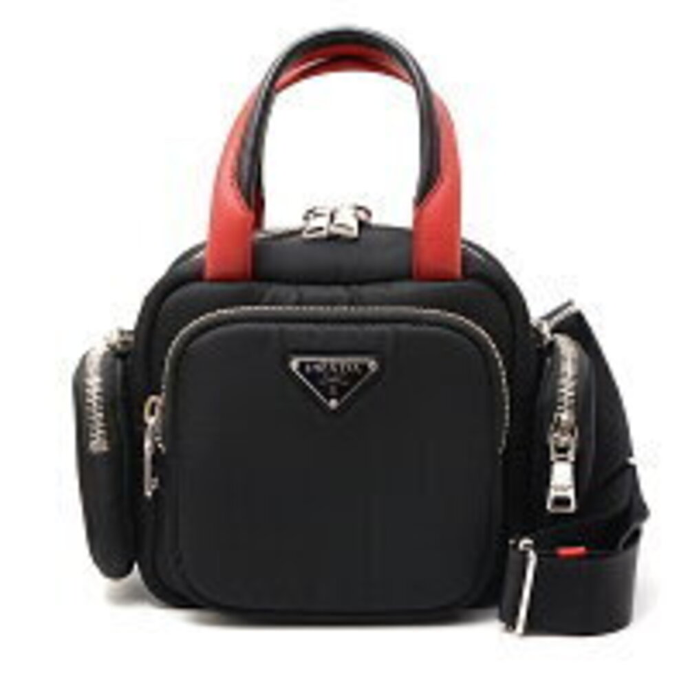 Prada bag handbag shoulder black red
